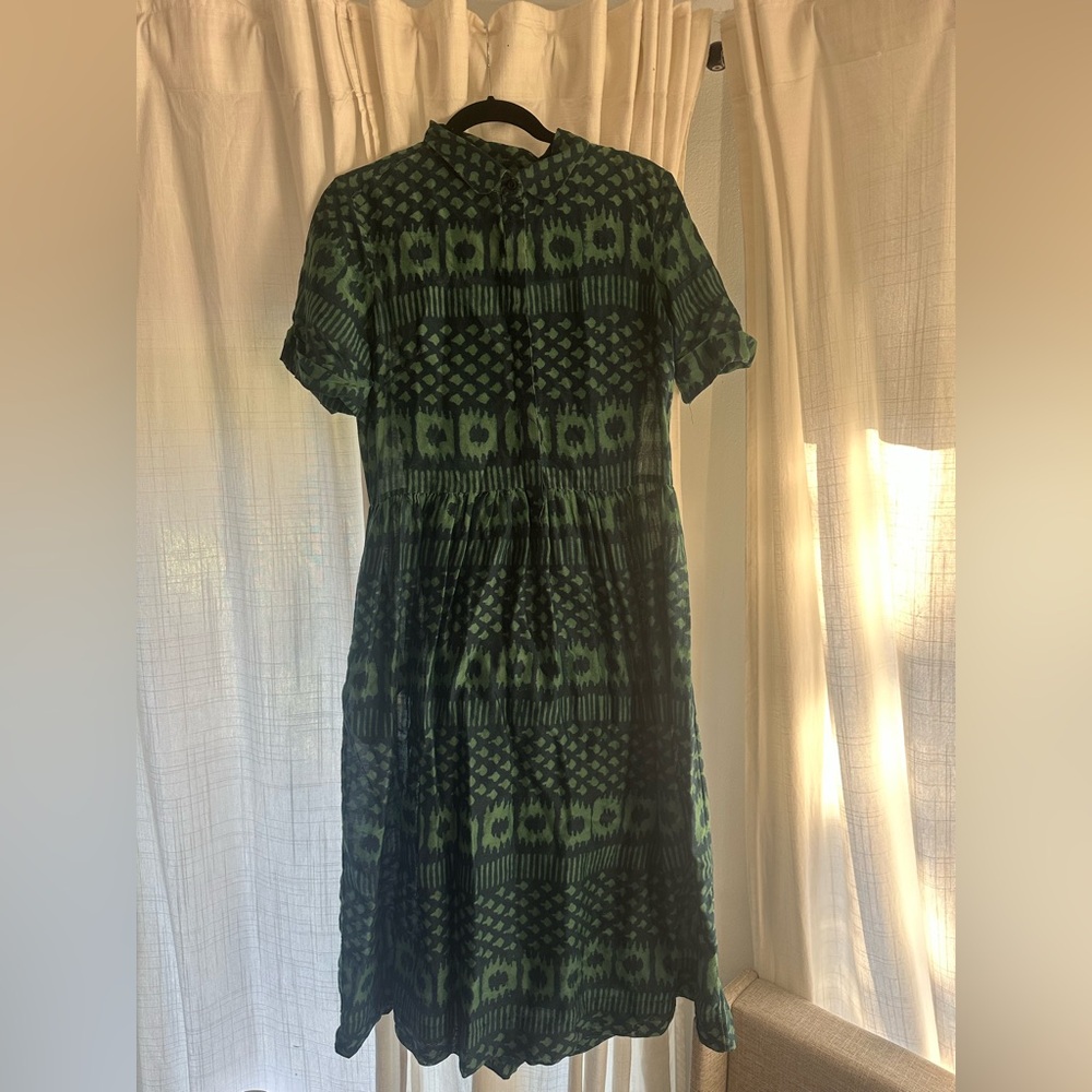 Toast ikat indigo dye dress